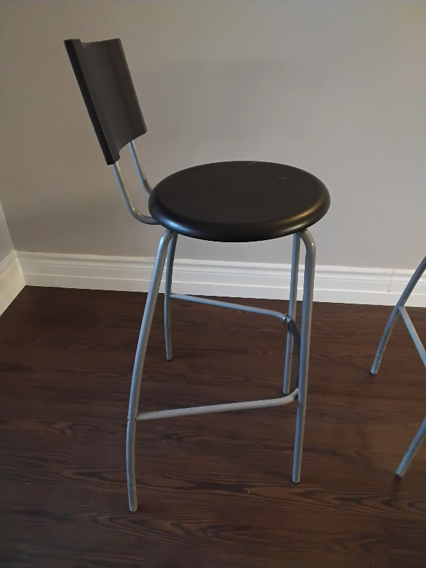 Pair of Black IKEA ANSSI  Bar Stools - photo 3