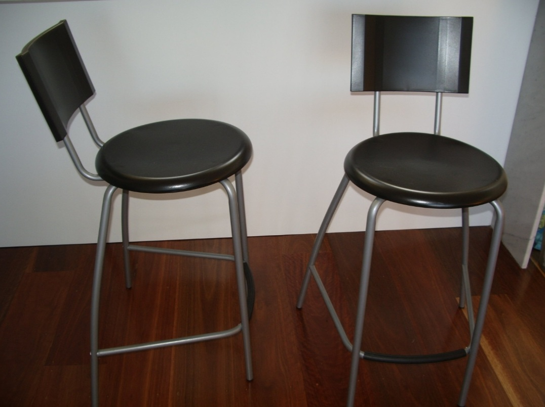 Pair of Black IKEA ANSSI  Bar Stools - photo 5