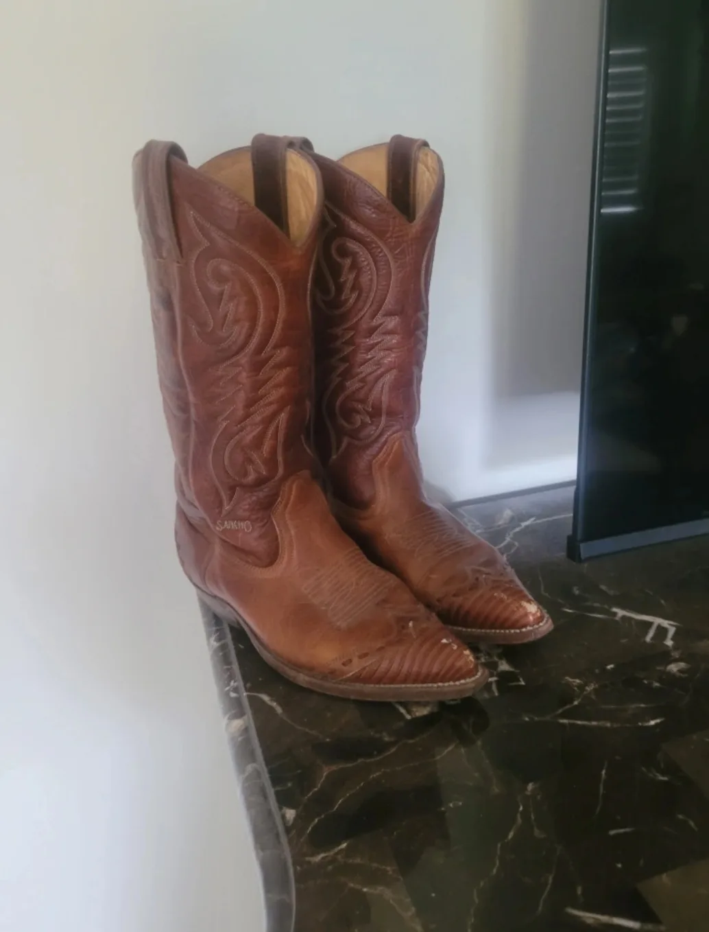Sancho Boots - Brown Leather Cowboy Boots - Size 8 image indicator(6)