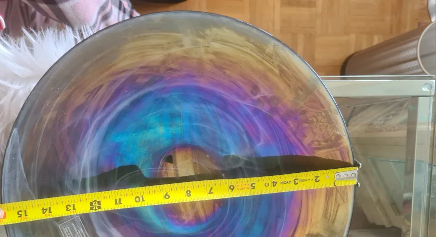 Pair of Large Iridescent Glass Decorative Bowls (Large) image indicator(2)