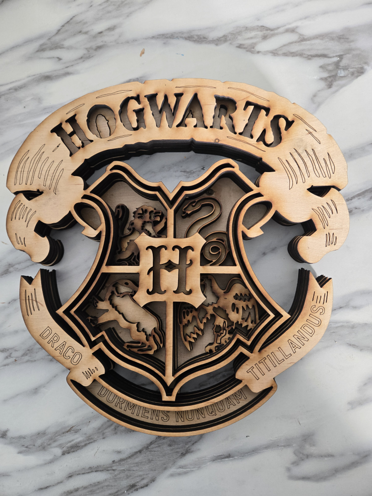 Hogwarts House Crest 3D Wooden Wall Decor