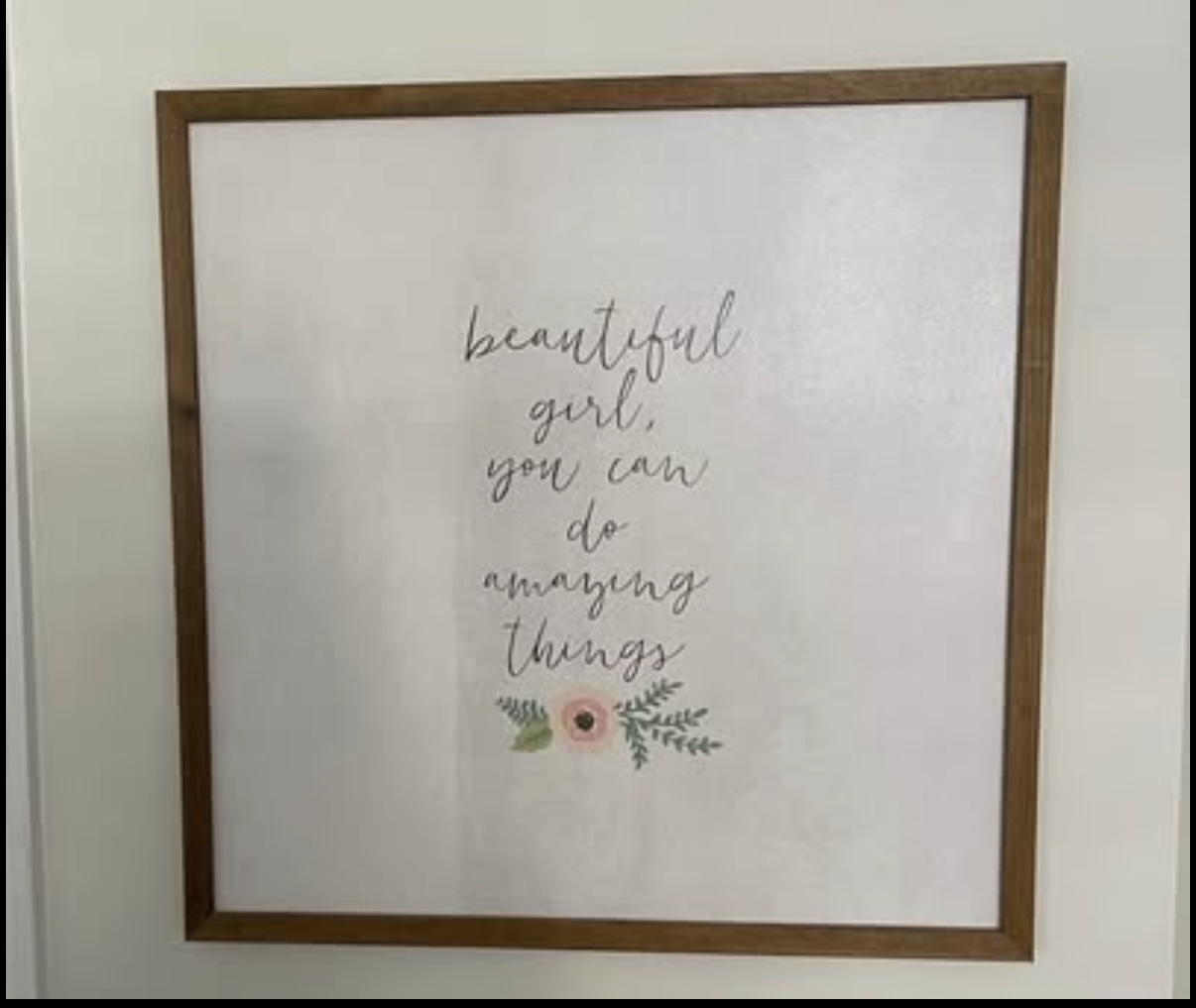 “Beautiful Girl” wood framed artwork
