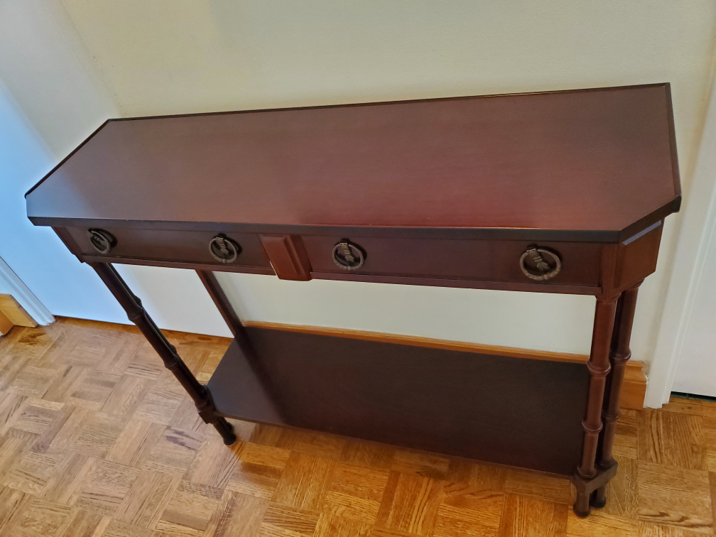 Dark Mahogany Console Table with Two Drawers - photo 2