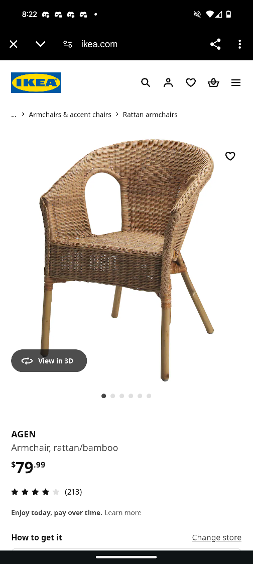 Pair of IKEA AGEN Rattan Armchairs