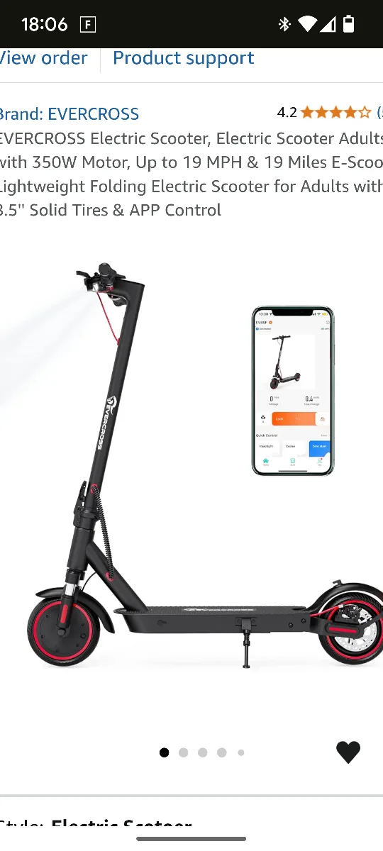 EVERCROSS Electric Scooter - 350W Motor, 19 MPH, 19 Miles Range image indicator(4)