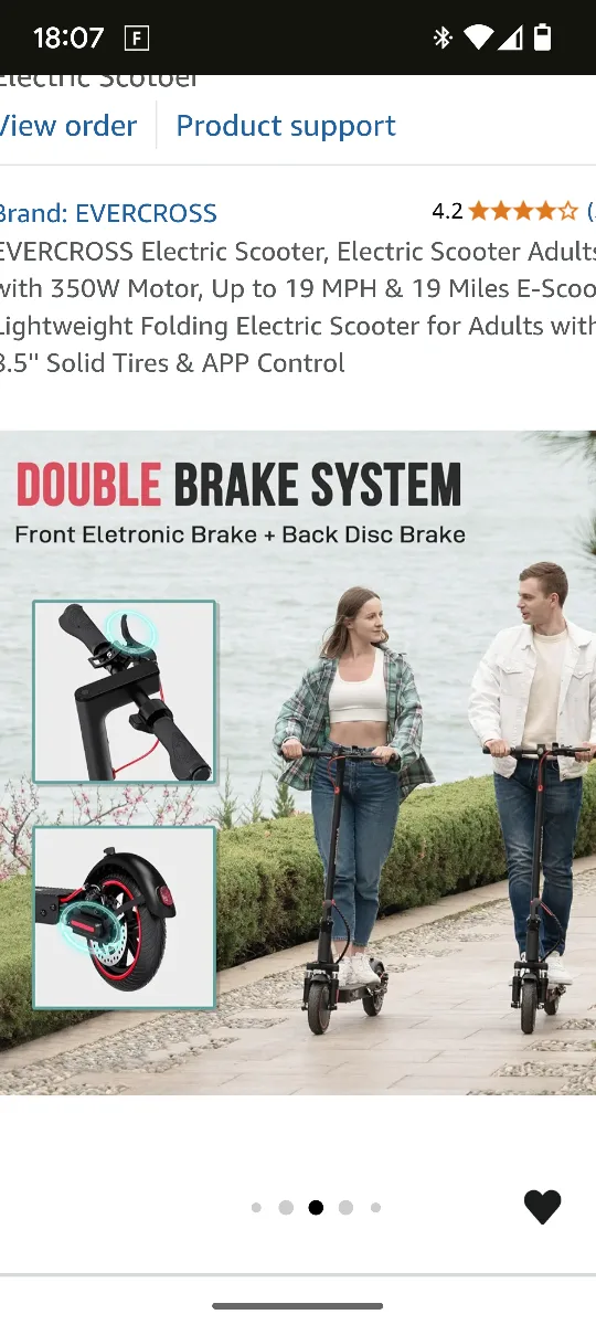 EVERCROSS Electric Scooter - 350W Motor, 19 MPH, 19 Miles Range image indicator(6)