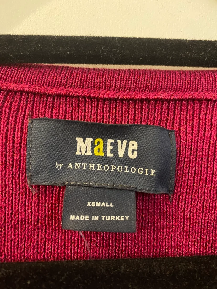 Maeve by Anthropologie Burgundy Bell Sleeve Knit Sweater XS image indicator(3)