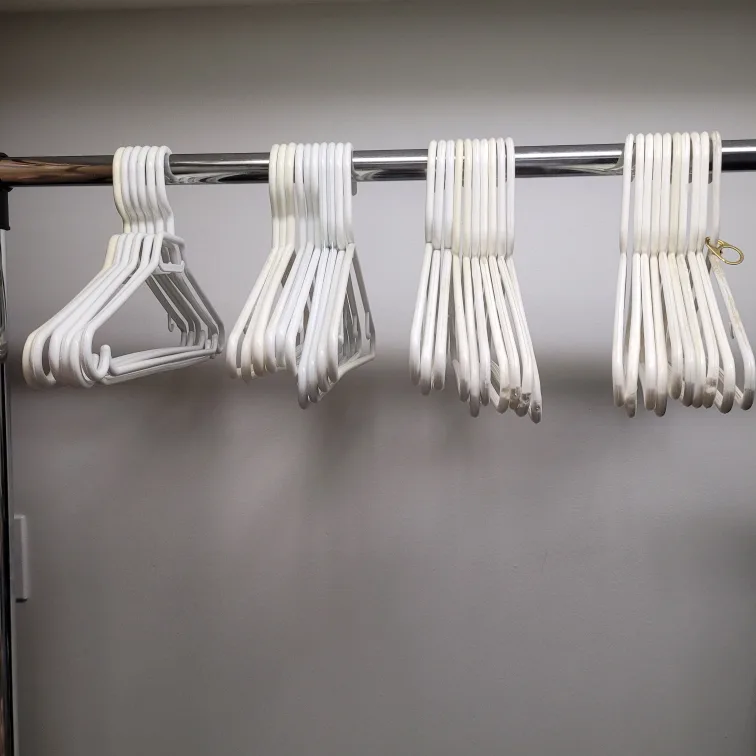 36 White Plastic Clothes Hangers image indicator(4)