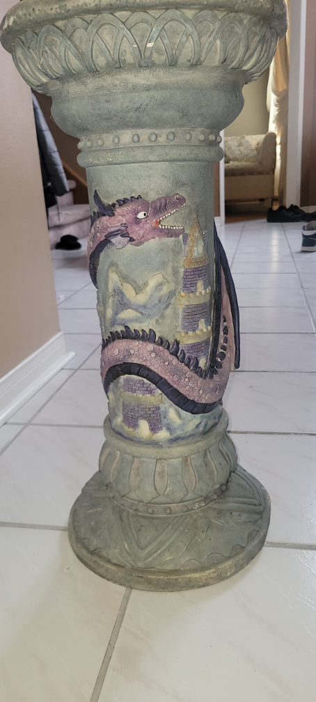 Ornate Dragon Pedestal Planter