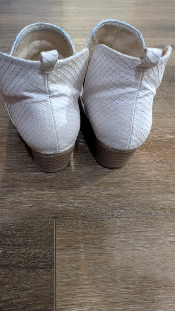 White Snakeskin Ankle Booties image indicator(3)