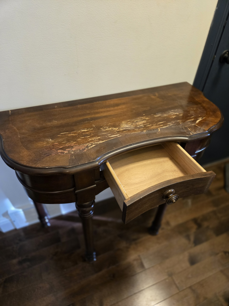 Dark Wood Console Table with One Drawer - photo 2