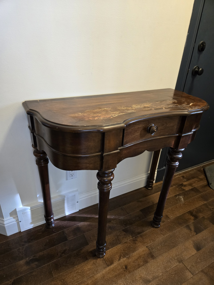 Dark Wood Console Table with One Drawer - photo 3