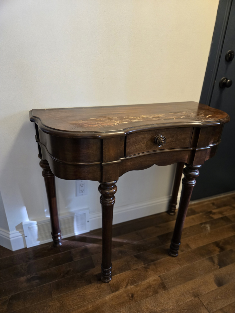Dark Wood Console Table with One Drawer - photo 4