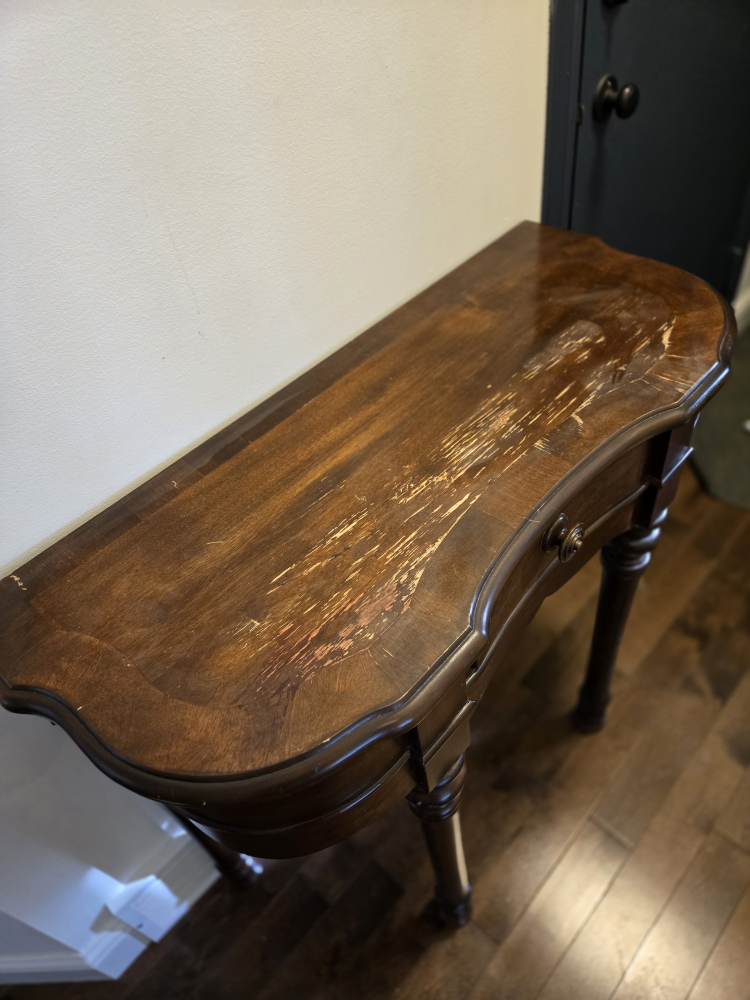 Dark Wood Console Table with One Drawer - photo 5