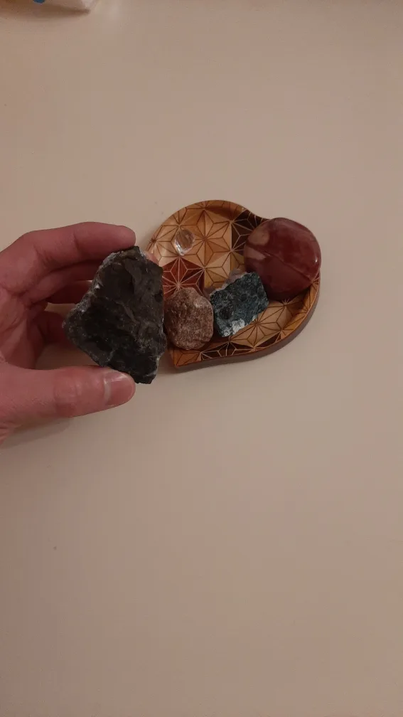 Crystal Collection with Wooden Heart-Shaped Dish image indicator(4)