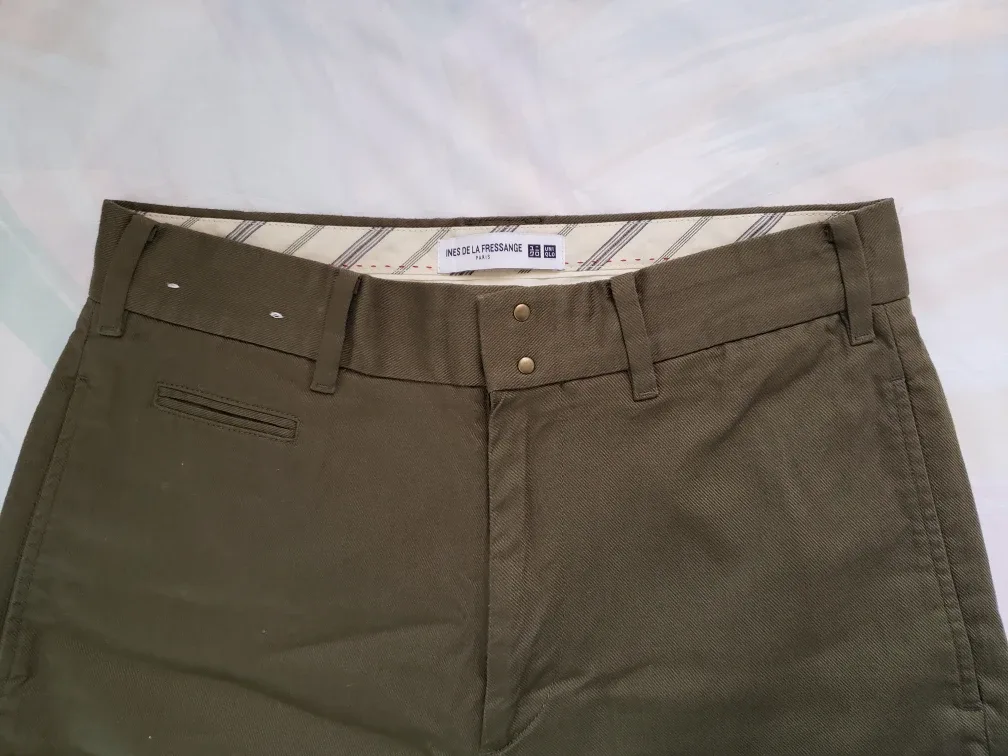 �🆕UNIQLO x Ines de la Fressange Chino Olive Wide Pants thumbnail