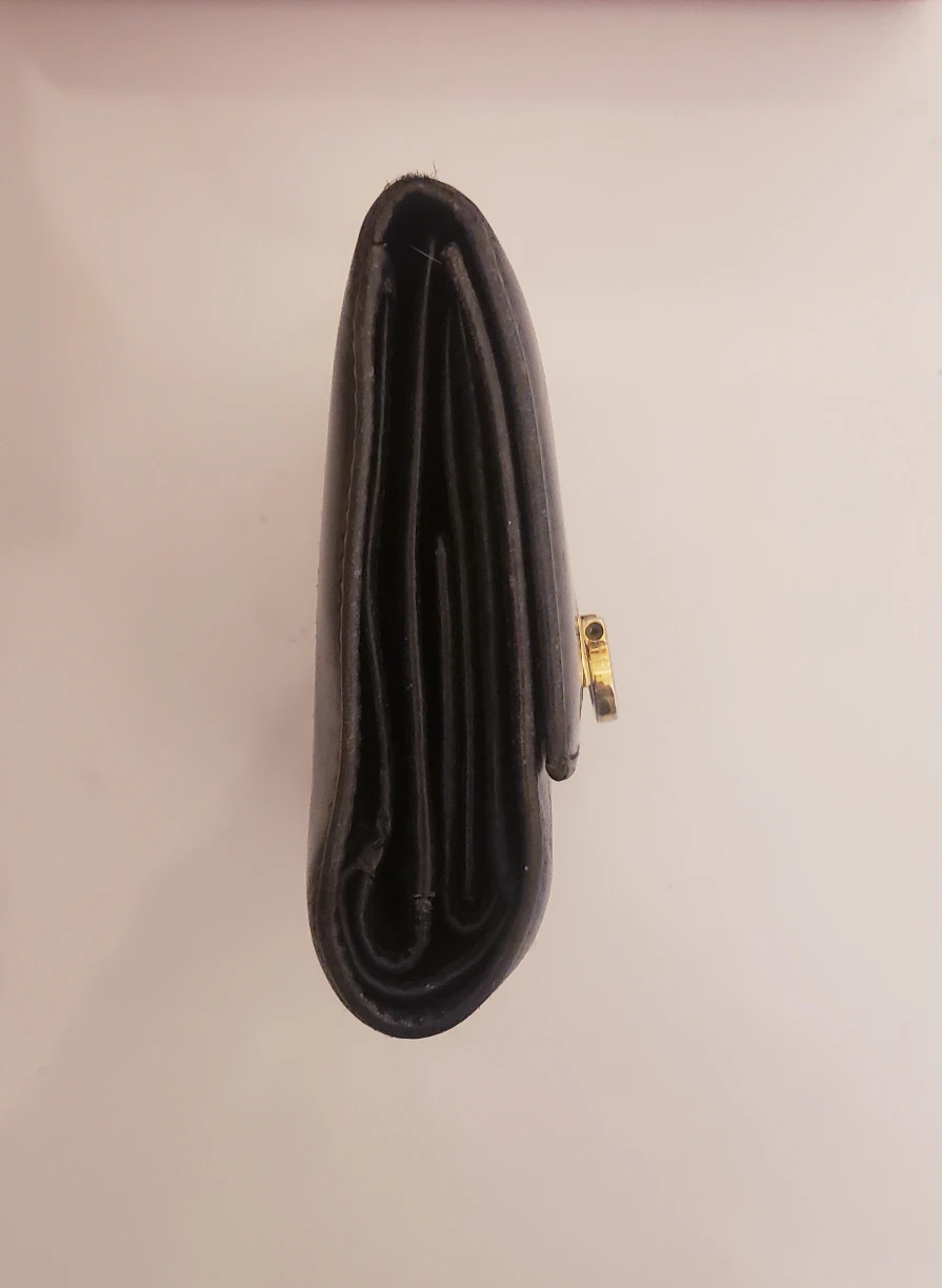 Ferragamo Gancini Twist Lock Wallet - Black Leather Gold Accent - photo 3