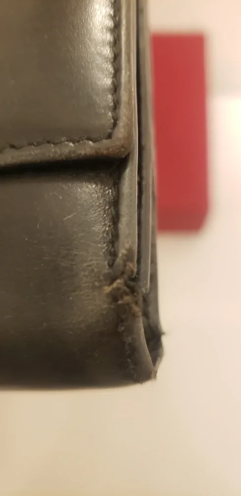 Ferragamo Gancini Twist Lock Wallet - Black Leather Gold Accent image indicator(6)