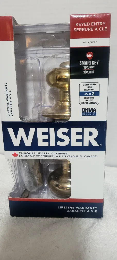 Weiser SmartKey Keyed Entry Door Knob Set - Gold image indicator(3)