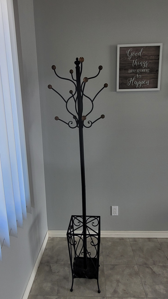 Black Metal Coat Rack with Umbrella Stand - photo 3