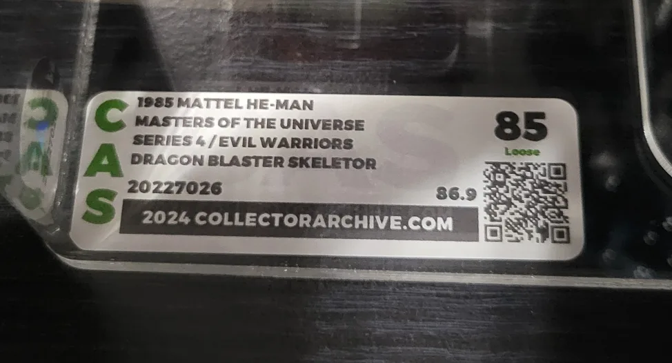 *CAS GRADED 85* MOTU DRAGON BLASTER SKELETOR 1985 - COMPLETE image indicator(9)