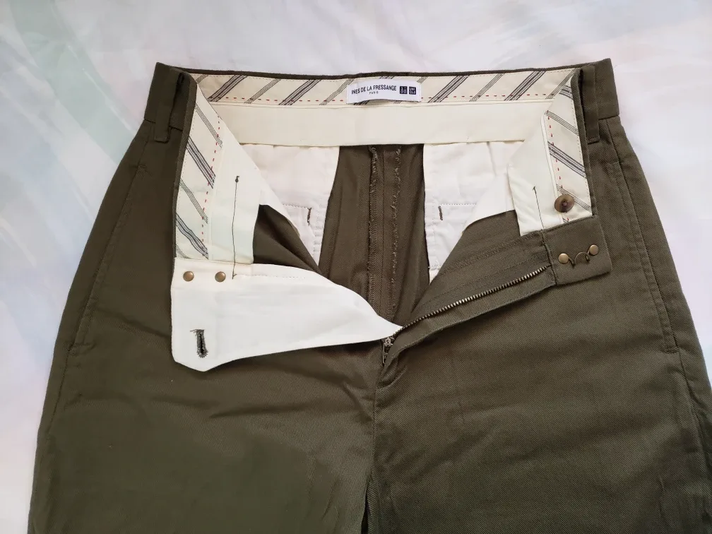 🆕UNIQLO x Ines de la Fressange Chino Olive Wide Pants thumbnail