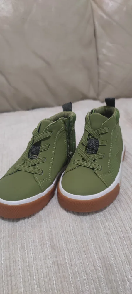 Cat & Jack Olive Green Toddler High-Top Sneakers - Size 8 image indicator(2)