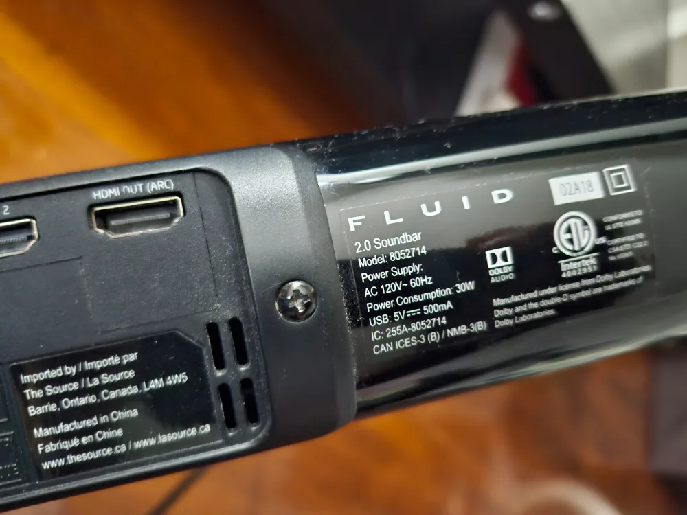 Fluid 2.0 Bluetooth Soundbar with Remote Like New image indicator(5)