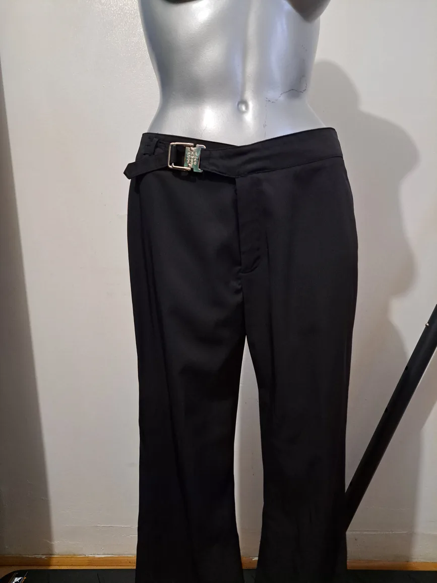 Women's Black Cotton Pants Size L thumbnail