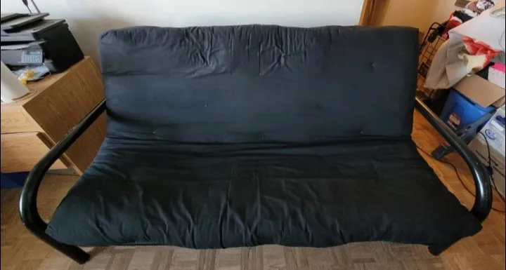 Black Metal Arm Futon Sofa bed convertible Frame - OBO image indicator(6)
