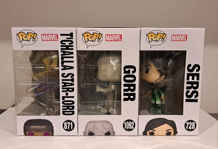 Marvel Funko Pop! T'Challa Star-Lord, Gorr, and Sersi image indicator(2)