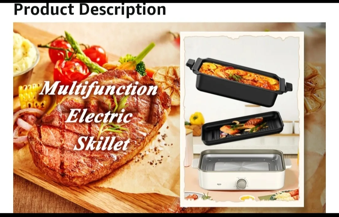 Multi-functional 3 in 1 Electric Skillet, Hot Pot image indicator(3)