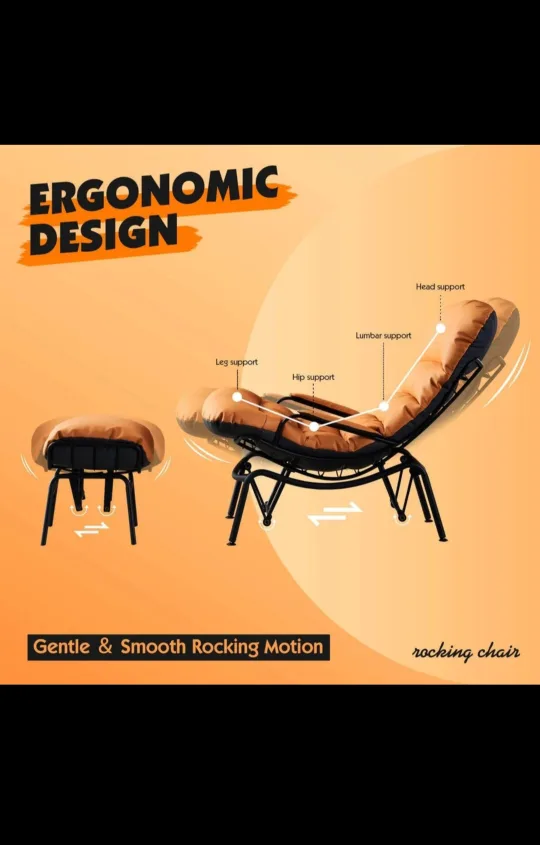 Rocking Chair with Ottoman - Ergonomic Design image indicator(5)