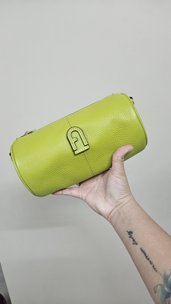 Furla Cylinder Bag Lime Green Leather Crossbody - photo 2