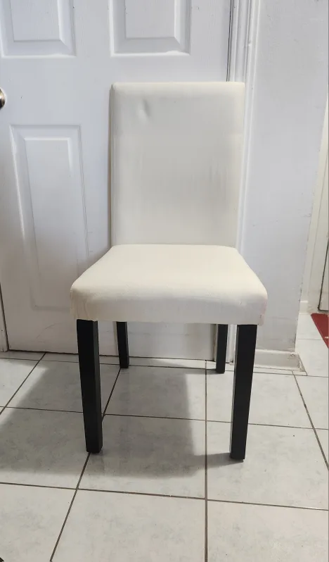 🌿 1 pair of white dining chairs with black legs image indicator(2)