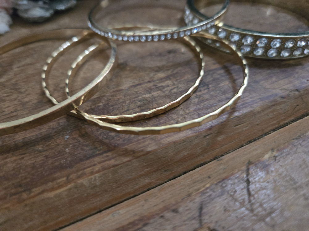 Gold Tone Bangles Set of 5 - photo 3