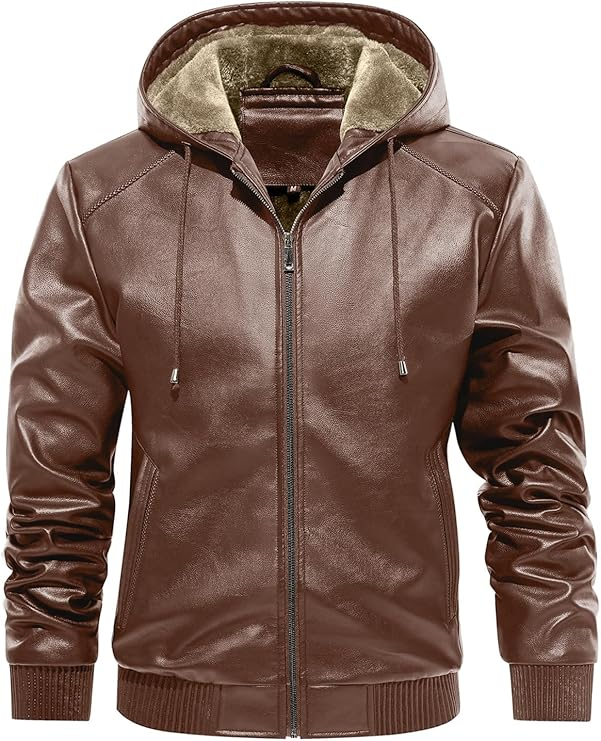 Men's Sherpa Lined Leather Jacket BNIB