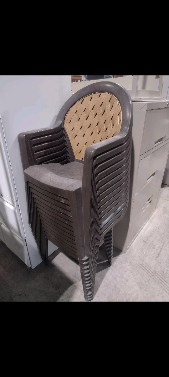 Stacking Brown Patio Chairs With Arms - 14 Available