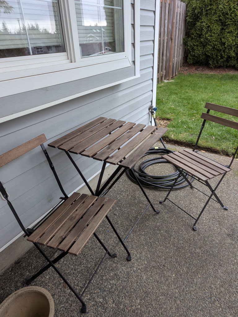Foldable Patio Set - Table and Two Chairs