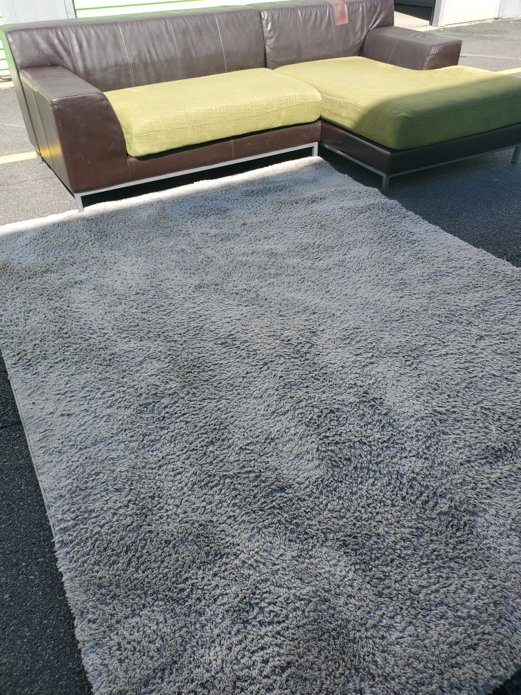 (FREE) L-Shaped Sectional Sofa - Brown and Green - photo 3