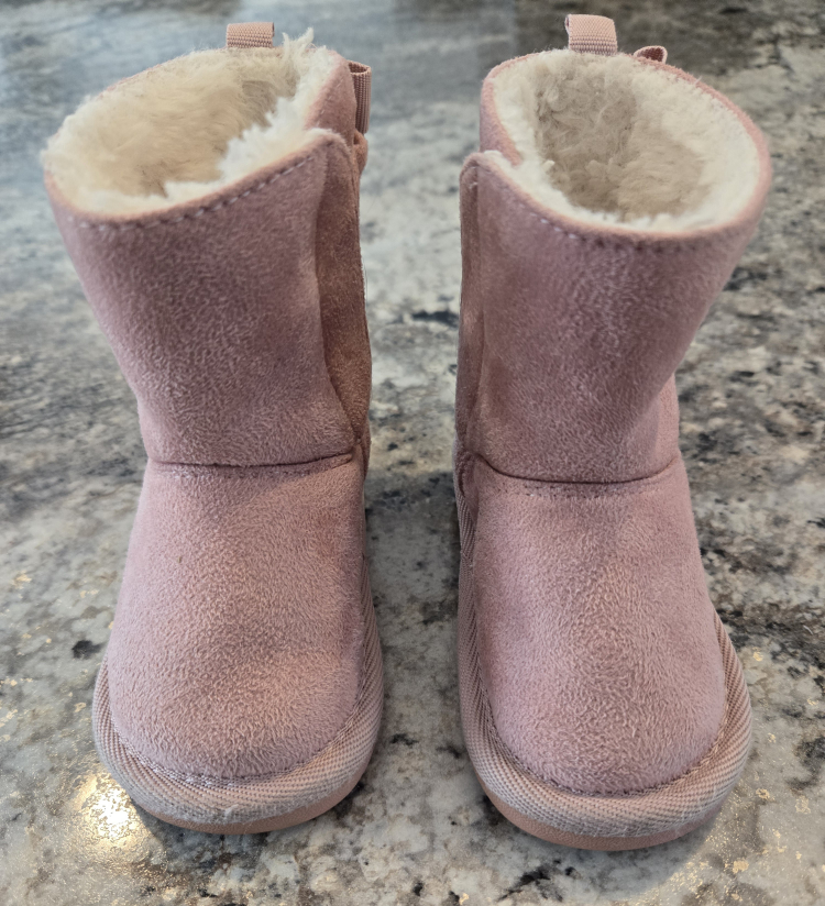 Baby Girl's Pink Suede Boots - Size 4