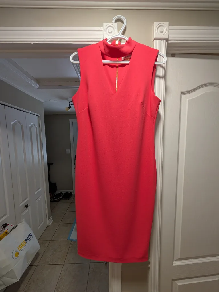 Calvin Klein Sleeveless Mock Neck Sheath Dress Size 6 thumbnail