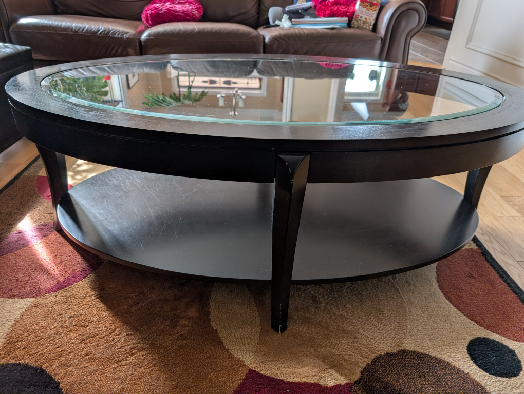 Oval Coffee Table with Glass Top - photo 3