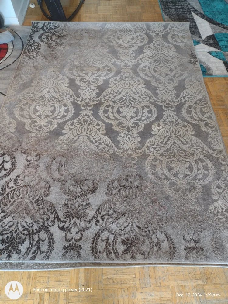 Grey Damask Pattern Rug - 5'3" x 7'4" image indicator(3)
