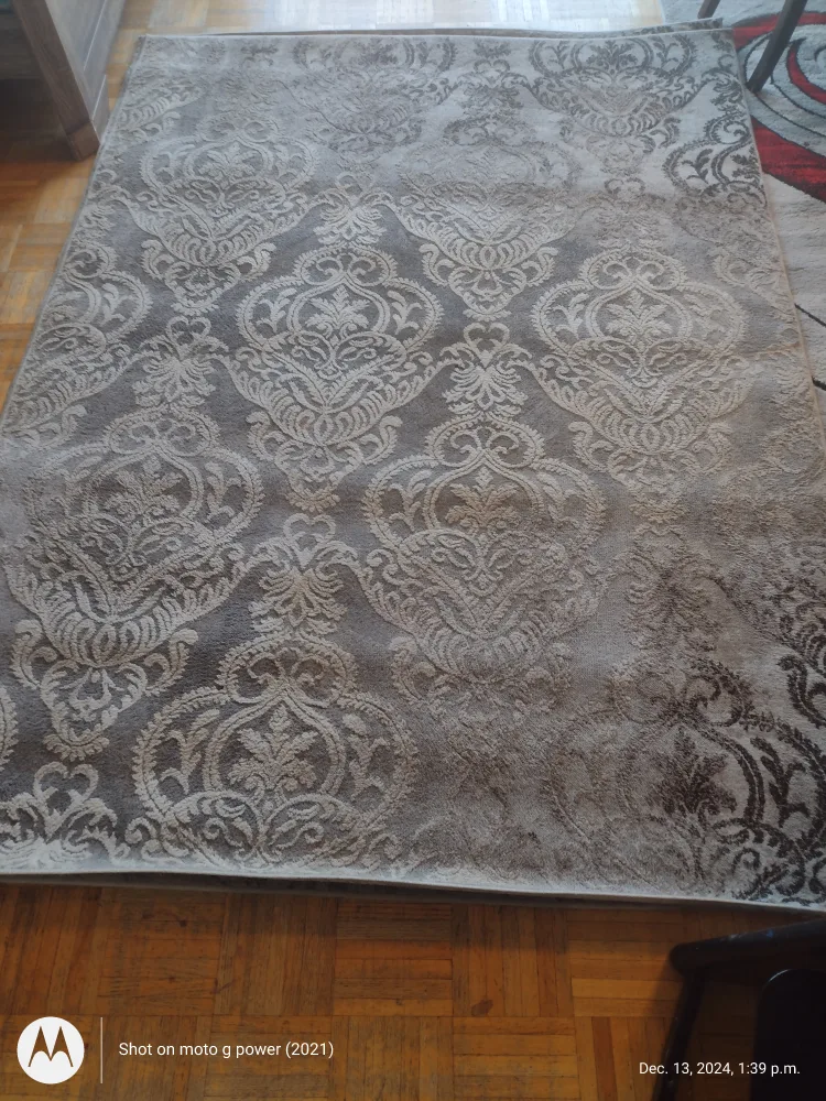 Grey Damask Pattern Rug - 5'3" x 7'4" image indicator(4)