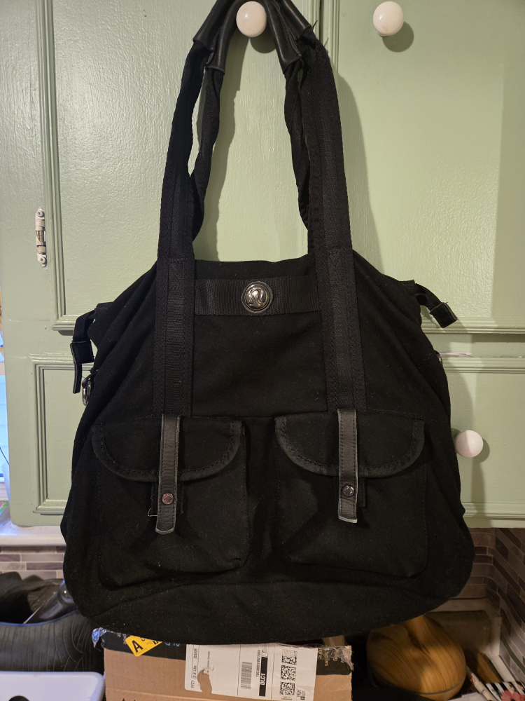 Lululemon Black Canvas Tote Bag