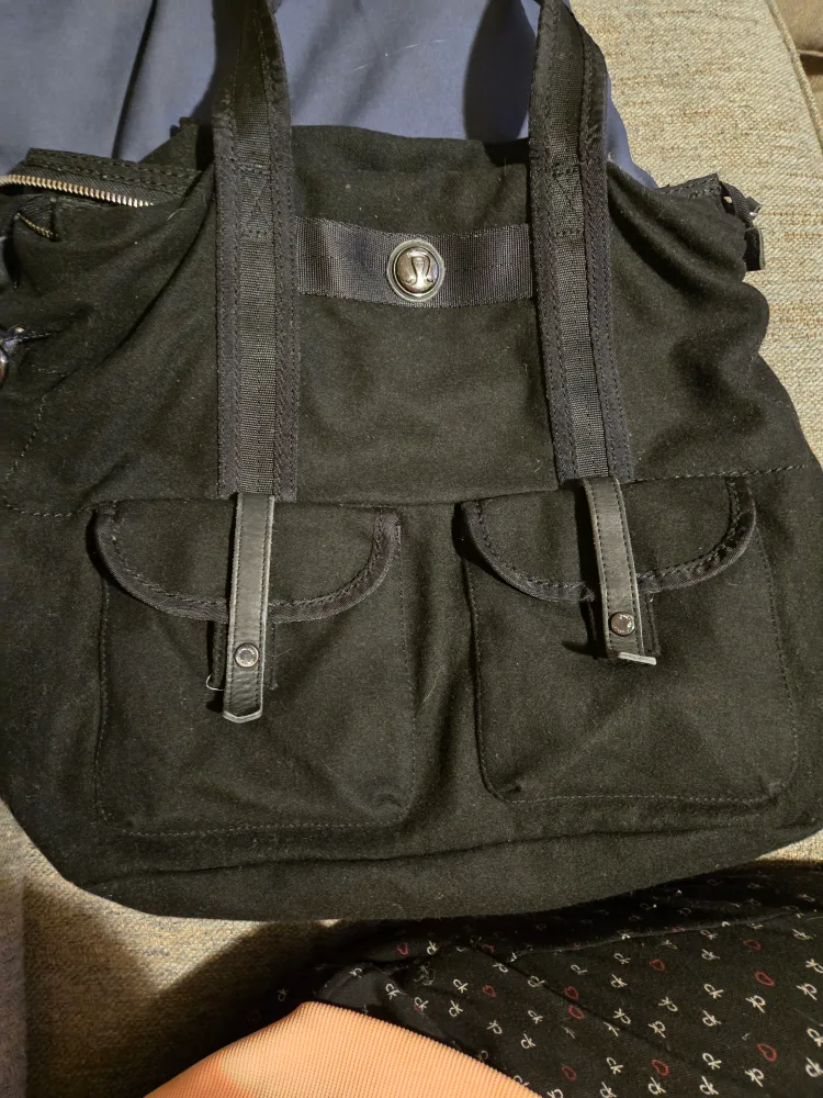 Lululemon Black Canvas Tote Bag image indicator(3)