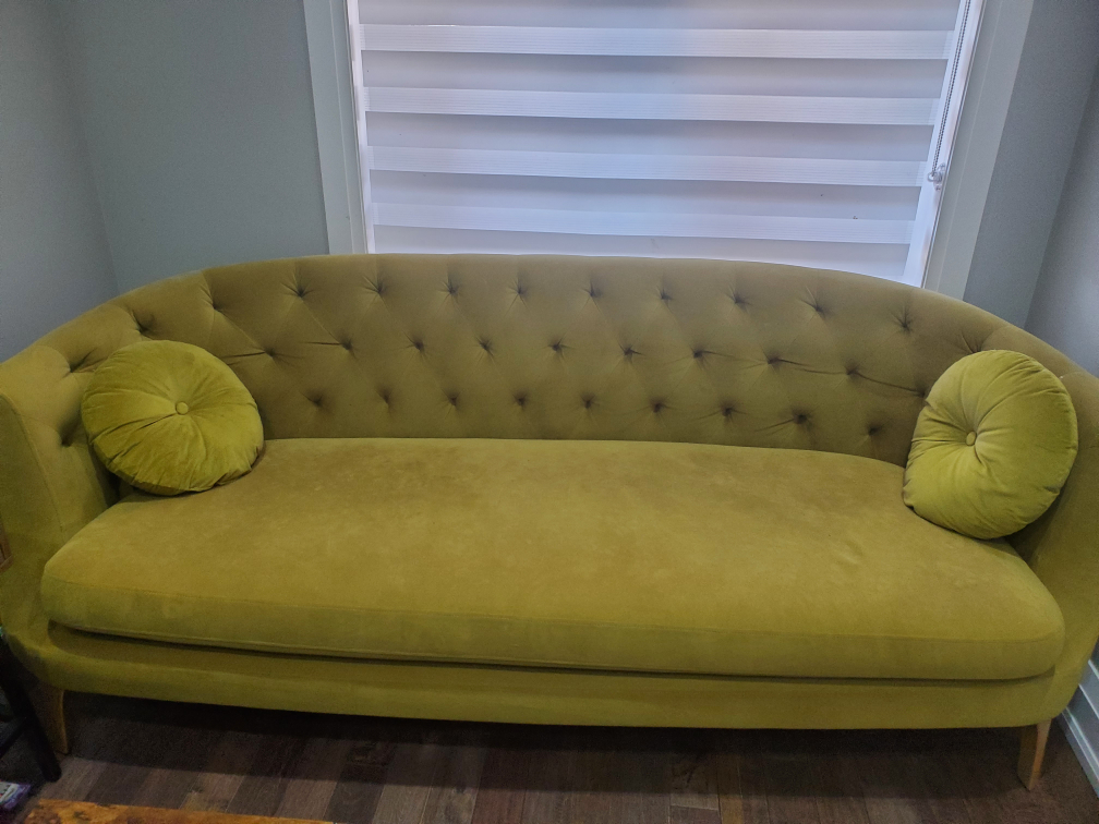 Unique Chartreuse (Green & Gold) Velvet Sofa - photo 2