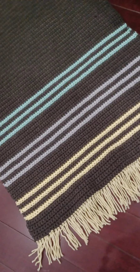 Hand-Crocheted Striped Rug image indicator(4)