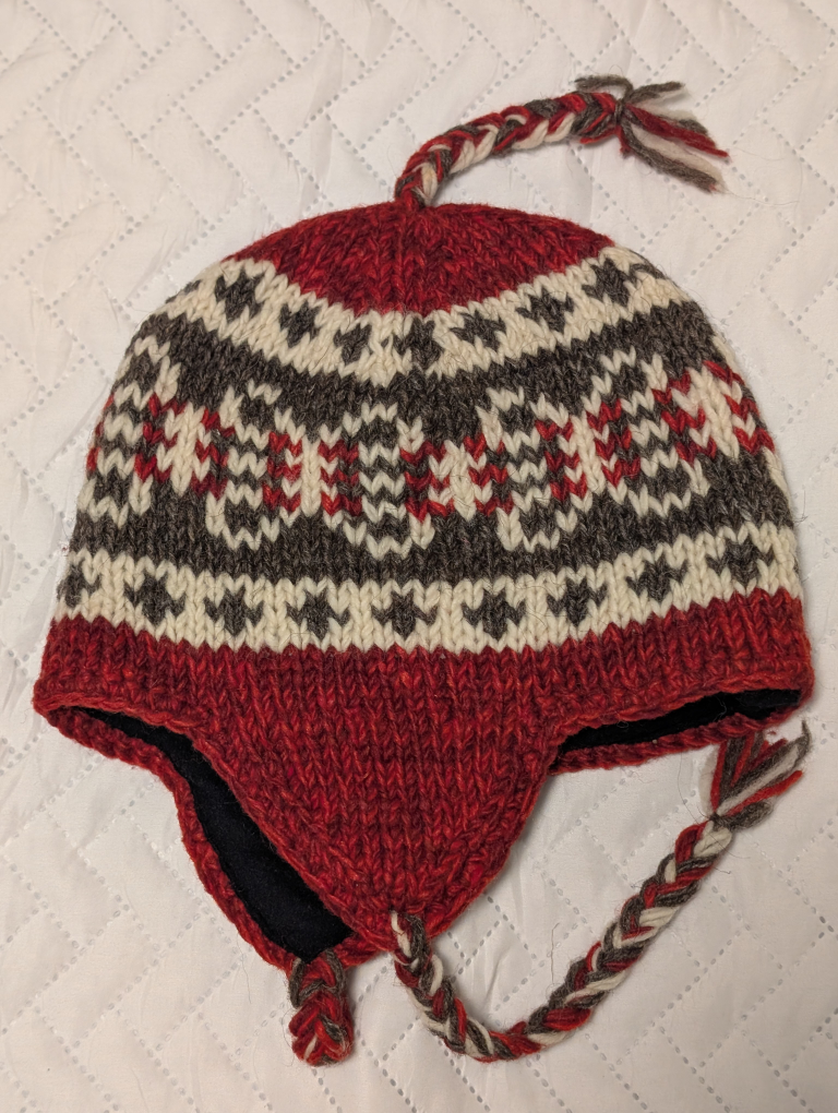 Hand-knitted Wool Toque with Ear Flaps